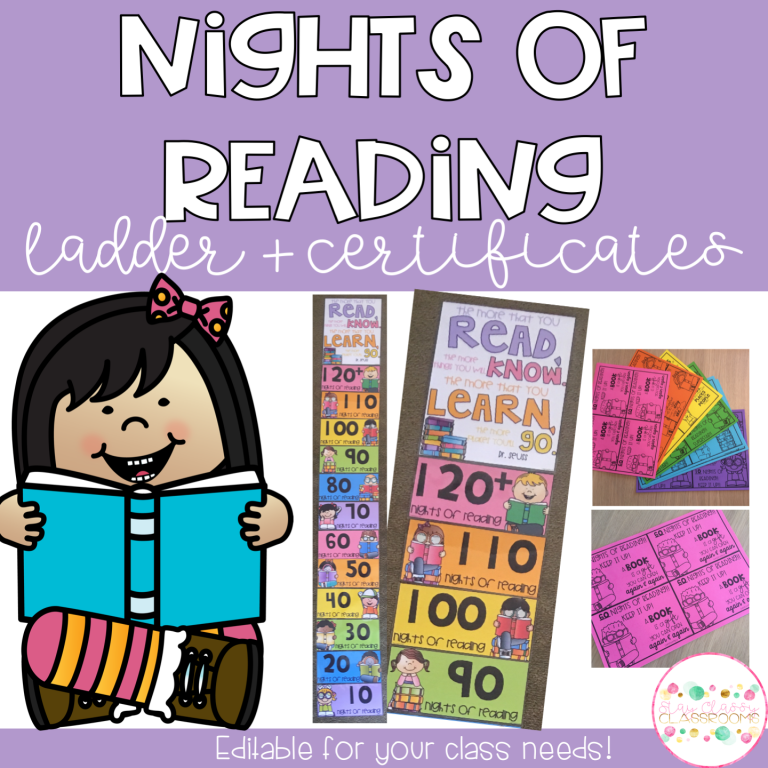 Celebration of Reading Ladder editable Stay Classy Classrooms