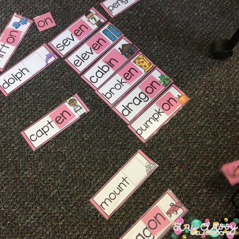 Final Syllables & Syllable Juncture Build a Word Stay Classy Classrooms