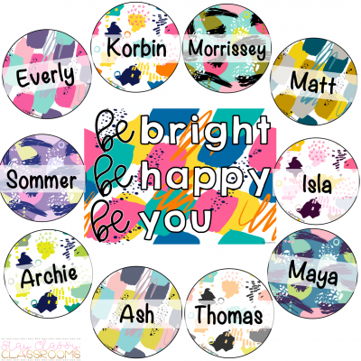 Bright Abstract Classroom Theme Pack - Stay Classy Classrooms