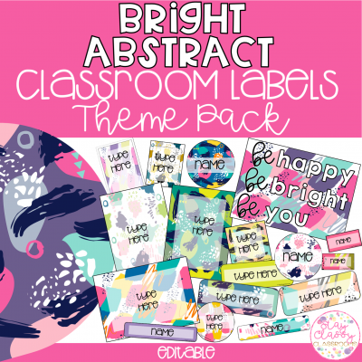 Bright Abstract Classroom Theme Pack - Stay Classy Classrooms