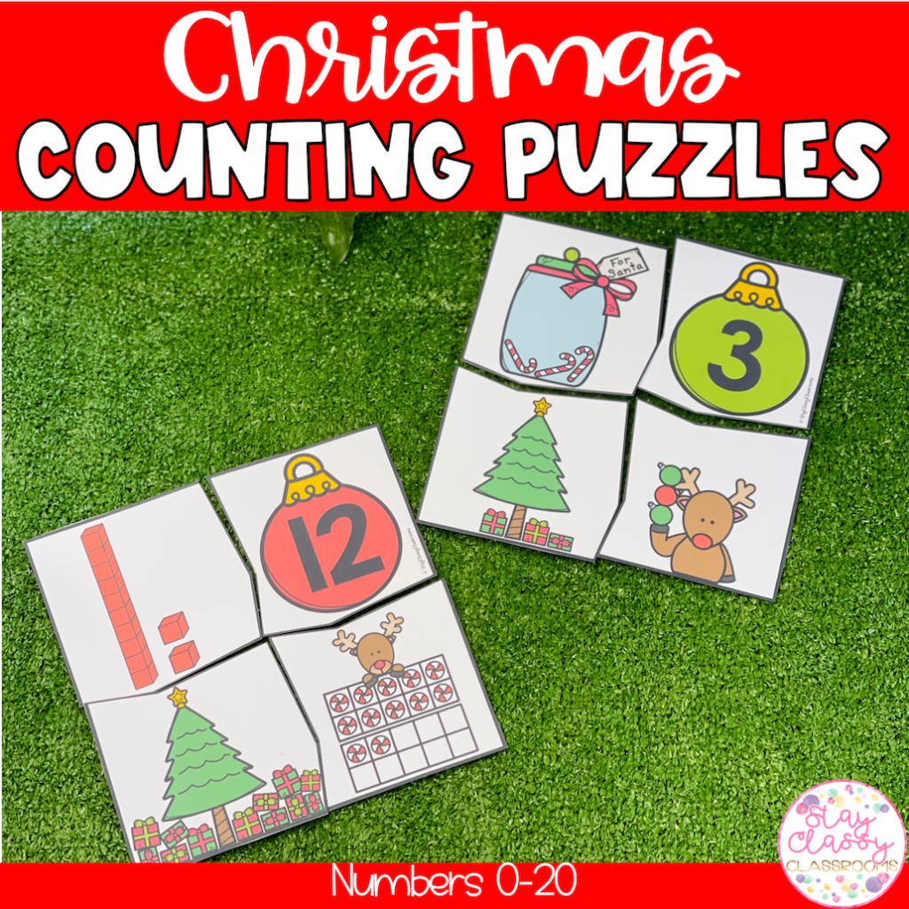Christmas Counting Puzzles 0 20 Stay Classy Classrooms