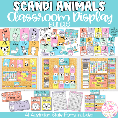 SCANDI ANIMALS Classroom Decor BUNDLE | All Australian State Fonts ...