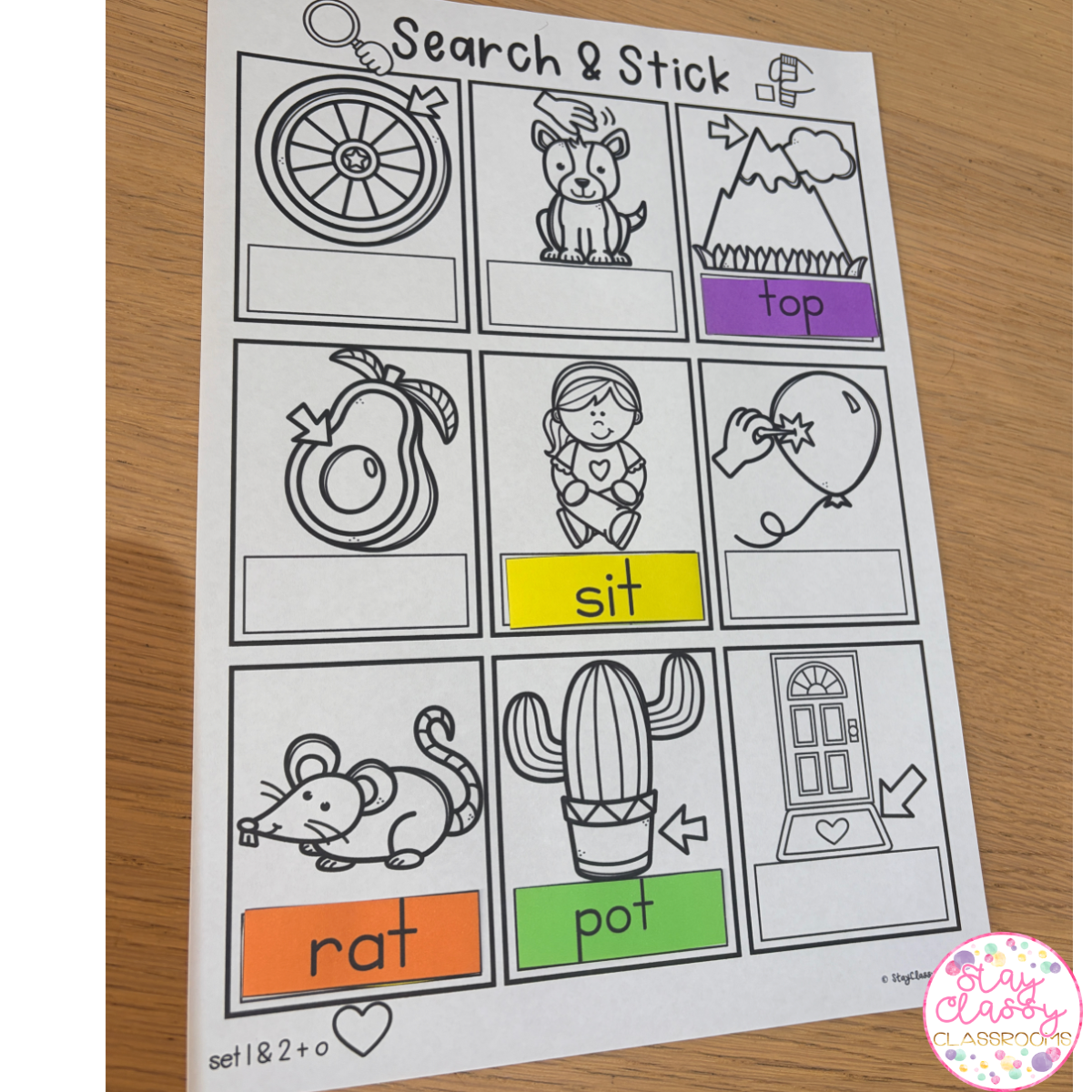 Initialit Colouring In Search and Stick - CVC Words | InitiaLit Set 3, 4 and 5 aligned - Stay ...