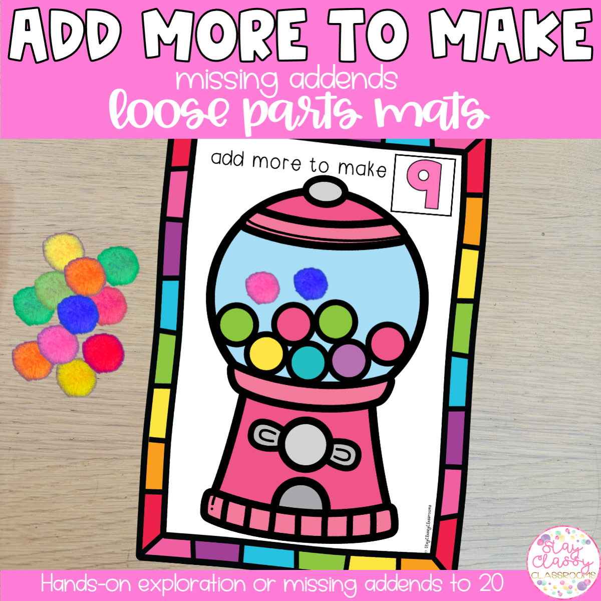 Add More to Make | Missing Addends to 20 Loose Parts Mats